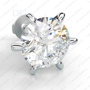 Boucles d'oreilles clous unisexes tendance en moissanite 2 carats, or rose blanc, sertissage martini à 6 griffes, forme de flèche, profilé - pour cadeau de fiançailles - Product Image 5