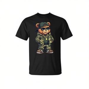 เสื้อยืดโปรโมชั่นลายหมีฮิปฮอปสุดเท่สไตล์แคมูโฟร์ด - Product Image 3