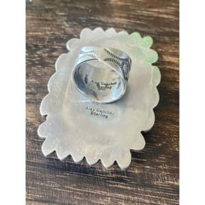 Alex Sanchez Royston Turquoise <b>Sterling</b> <b>Silver</b> <b>Ring</b> Size 7.5 Geometric Bezel <b>Set</b> - Product Image 5