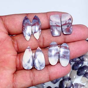 Porcelana Natural Jaspe Piedra preciosa suelta fosilizada Precio al por mayor Par Último diseño Venta al por mayor Par Pendientes - Product Image 5