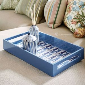 Océan Style Luxe Laque Plateau Multifonctionnel Rectangle Vaisselle Artisanat Décor À La Maison Vietnam Super Pas Cher Bas quantité minimale de commande En Gros - Product Image 1
