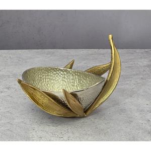 Snacks de metal martillado de calidad creativa, cuenco para servir dulces, Loto dorado, acento decorativo para el hogar, buen precio - Product Image 3