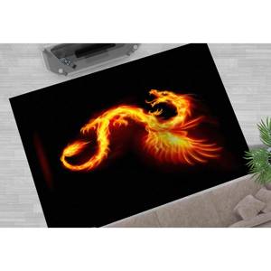 Tapis imprimé en 3D Dragon Fire, motif animal mignon, lavable en machine, décoration moderne pour la maison, tapis à poils doux - Product Image 2