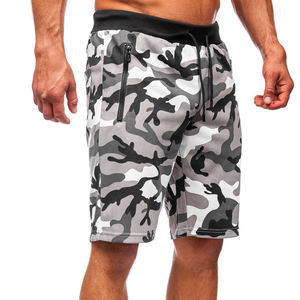 กางเกงขาสั้นสเวตเตอร์ใส่เดินชายหาดสีเทาลายพรางสำหรับผู้ชายไซส์โอเวอร์ไซส์ฤดูร้อนกีฬาวิ่งชุดลำลองสีทึบออกแบบได้เองทำจากผ้าเฟรนช์เทอร์รี่ - Product Image 3