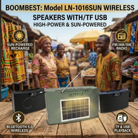 LN1016SUN Enceinte solaire radio 3 bandes FM AM SW, basses puissantes, volume élevé, pour extérieur, vente en gros, très demandée en Afrique