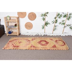 พรมขนสัตว์สไตล์โบฮีเมียนแบบชนบทขนาด3.1x6.9ฟุตงานเย็บปะสีแดงทำด้วยมือสำหรับห้องนั่งเล่นข้างเตียงโถงทางเดินทรงสี่เหลี่ยมผืนผ้าน้ำยาง - Product Image 1