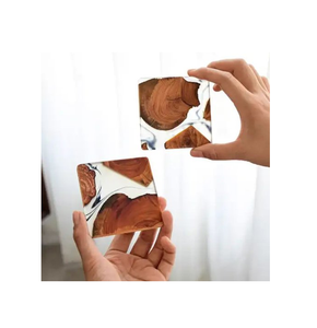 Dessous de verre en résine en bois vente en gros Offre spéciale Dessous de verre carrés décoration de ferme Dessous de verre en résine en bois - Product Image 1