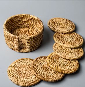 100% Vietnam Natural Rattan Material <b>Rug</b> Coasters for Drink Special Souvenir for Family and Friends - Product Image 2