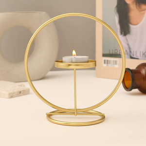<b>Large</b> Metal <b>Candle</b> Holder Elegant Tabletop Centerpiece Indoor Decor Stylish Functional Modern Home Accent - Product Image 1