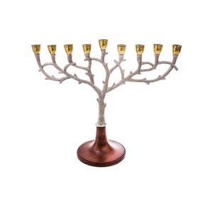 Bougie Menorah personnalisée en métal argenté fantaisie dernier design unique bougeoirs Menorah juive Religions candélabres - Product Image 2