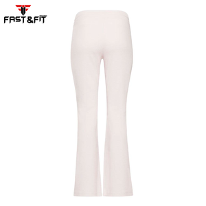 Pantalones de chándal acampanados de algodón 100% personalizados nuevos transpirables para mujer, pantalones acampanados de sudor de alta calidad - Product Image 2