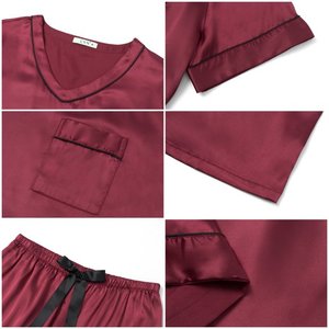 ชุดนอนผูกโบว์ลายหัวใจเซ็กซี่สำหรับฤดูร้อนชุดนอนของผู้หญิงเสื้อเอวลอยสวมใส่สบายและกางเกงขาสั้น - Product Image 2