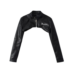 High Quality Short Leather <b>Jacket</b> Men Stylish <b>Slim</b> <b>Fit</b> Quilted Winter Front Logo High Street Fashion Streetwear Outerwear - Product Image 2