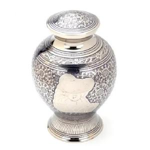 โกศใส่ศพทำจากทองเหลืองสีทองและน้ำเงินสำหรับขี้เถ้าของมนุษย์ - Product Image 1