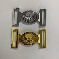 Boucle de ceinture personnalisée en alliage chromé doré à verrouillage automatique pour uniforme