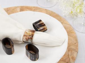 Feature Sustainable Horn Napkin Rings Round Shape 100% Natural Buffalo Cow Horn Napkin Rings for <b>Party</b> Table <b>Decorative</b> - Product Image 5