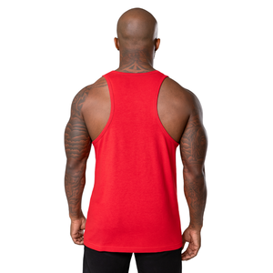 Camiseta Deportiva Roja para Hombre, Estilo Stringer, Ajustada, Sin Mangas, para Gimnasio, Entrenamiento, Fitness - Product Image 2