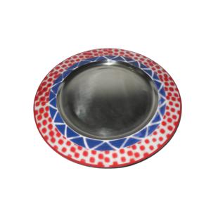 Plato de metal con acabado esmaltado ecológico, de forma redonda, para servir comida deliciosa en hoteles y bodas. - Product Image 5