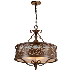 Style fantaisie fer métal forme Unique finition argent Design feuillu lustre décoratif lampe effet d'éclairage élevé - Product Image 3