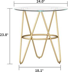 Mini table d'appoint en laiton et verre, style Hollywood Regency, support pour plantes, décoration d'intérieur, table en laiton, plateau rond - Product Image 4