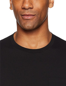 T-shirts de couleur unie 1 euro t-shirt avec poche t-shirts noirs étiquette gratuite impression personnalisée logo coton t-shirt en gros T-shirt pour hommes - Product Image 3