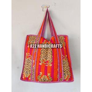 Bolso de mano de algodón con estampado de Tigre, Reversible Bolso grande de algodón, bolso de artista de comestibles ecológico, dos asas de PC, cierre de sillín - Product Image 2