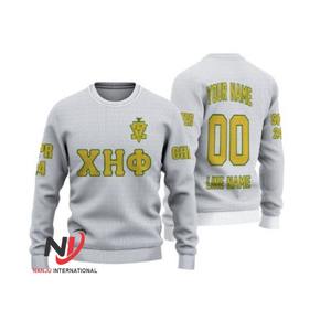 Suéter Chi Phi Eta personalizado OEM hecho en Sialkot invierno hermandad Varsity mujer ropa Vintage Rosa verde cárdigan suéter - Product Image 3