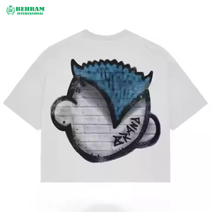 T-shirt décontracté unisexe à col rond large et manches courtes, surdimensionné, pour homme, 220 g/m², 100 % coton, respirant, écologique - Product Image 3