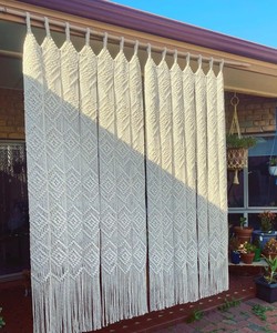 Macrame Curtains Shower Curtains Macrame Fabric Panels Kid Room Curtains - Product Image 2