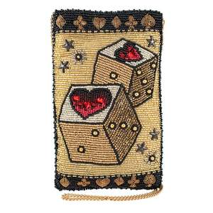 Pochette pour téléphone portable en perles de graines artisanales avec fermeture éclair, broderie luxueuse en perles de graines, sac pour téléphone portable - Product Image 5