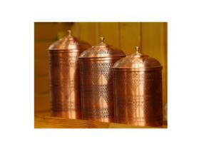 กระป๋องทองแดงดีไซน์แบบใช้ค้อนสำหรับใส่น้ำตาลกาแฟชาและกระป๋องสำหรับห้องครัวฝาเงาขัดเงา - Product Image 3
