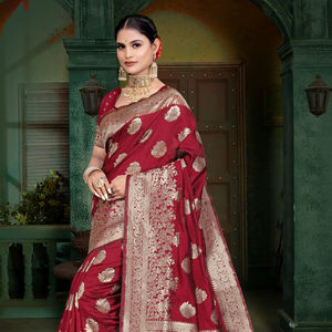Boutique indienne fantaisie soie Banarasi Designer Saree fête de mariage Festival femmes vêtements ethniques les plus vendus exclusif fantaisie Blouse - Product Image 1