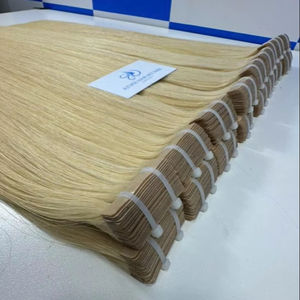 High Quality Vietnam Remy <b>Human</b> <b>Hair</b> Tape Weft <b>Extension</b> 613 Blonde Color Cuticle Aligned Virgin Tape in <b>Real</b> 100% <b>Human</b> <b>Hair</b> - Product Image 1