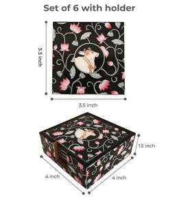 Posavasos Cuadrado Bohemio Tradicional Hecho a Mano con Nácar, Diseño Ecológico para Decoración de Mesa de Alta Gama - Product Image 2