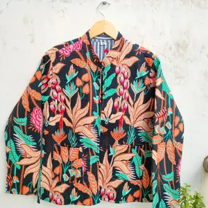 Chaqueta de Invierno para Mujer, Manga Larga, Algodón Estampado, Corte Regular - Product Image 1