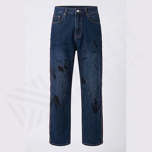 Pantalones Vaqueros de Mezclilla para Hombre 2025, Pantalones Ajustados, Vaqueros Ajustados para Hombre, Venta al por Mayor de Fábrica, Transpirables, Rectos, Servicio OEM - Product Image 1