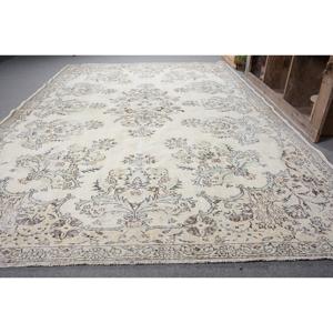 Alfombra Vintage Extra Grande de 7.6x11.8 pies, Alfombra Turca, Alfombra Blanca Estilo Suroeste - Product Image 2