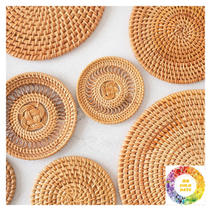 Natural Handcrafted Rattan <b>Placemat</b> Charger Plates Table Decoration Beautiful Rustic Wall Hanging for Dining and Events - Product Image 2