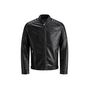 Moto Veste En Cuir Noir Bomber Veste En Cuir Véritable Hommes En Cuir de Veste - Product Image 5