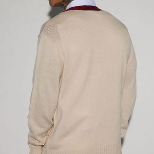 Pull cardigan en maille tendance, coupe ajustée, col montant, mélange de laine, chaud, pour l'hiver, fermeture boutonnée, manches longues - Product Image 4