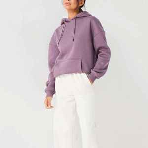 Femmes de haute qualité 100% coton velours hiver longs sweats à capuche en gros Logo personnalisé ensembles décontractés solide motif conception - Product Image 4