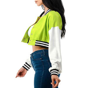 Chaqueta Universitaria Corta de Invierno para Mujer, Estilo Vintage, Chaqueta Universitaria Corta con Letras para Damas - Product Image 3