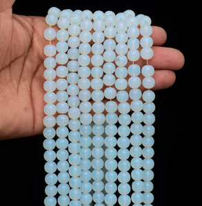 Collier en cristal naturel, perles d'opale lisses, pierre rouge polie, bijoux, brin lâche, grossiste en pierres précieuses pour la guérison - Product Image 5