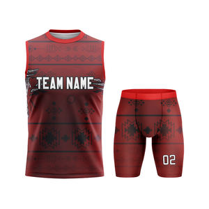 Uniforme de fútbol sublimado 7v7 Desgaste de compresión 7 en 7 Uniforme de fútbol Diseño personalizado Logotipo juvenil Malla Uniformes americanos 7v7 - Product Image 3