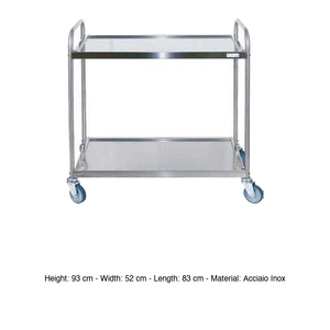 Carrito de Servicio Gi-Metal de Acero Inoxidable, Capacidad en kg, 83 x 52 x 93 h cm, Equipo de Catering, Suministros para Restaurantes, Venta al por Mayor - Product Image 3