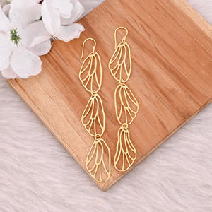 Wholesale Brass Statement Earrings Gold Plated <b>Handcrafted</b> <b>Jewelry</b> Antique Brass Finish Fashion Forward Style Wholesale Fashion - Product Image 1