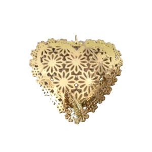 <b>Christmas</b> <b>Decoration</b> <b>Gold</b> Color Heart Shaped Wall Hanging Stylish Designer Handmade Ornaments For Home <b>Decorations</b> - Product Image 1