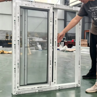 Fenêtres et portes coulissantes horizontales modernes à double vitrage en vinyle, fenêtres en plastique UPVC