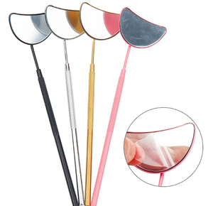 อุปกรณ์ต่อขนตากระจกทำด้วยมือทำจากกระจกสำหรับต่อขนตาอุปกรณ์ทำจากสเตนเลสแบบนำกลับมาใช้ใหม่ได้ครึ่งดวงจันทร์ - Product Image 3