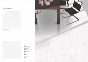 Vistaar Desert Bianco Design Azulejos de porcelana esmaltada 600x600mm (60x60cm) Pulido 24x24 (2x2) con acristalamiento GVT PGVT - Product Image 2